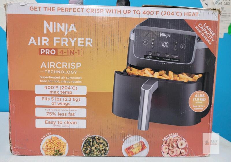 Ninja Air Fryer Pro 4-in-1, 5-Qt Capacity, AirCrisp Tech, 400&deg;F Max Temp, Nonstick, Black