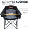 eMerit Extra Wide Folding Camping Chair, 500 lb Capacity, Cushioned 600D, Portable with Bag