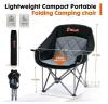 eMerit Extra Wide Folding Camping Chair, 500 lb Capacity, Cushioned 600D, Portable with Bag - 2