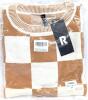 New Size MED Women's PrinStory Long Sleeve Checkered Sweater Loose Knitted Round Neck Side Split Pullover - 2