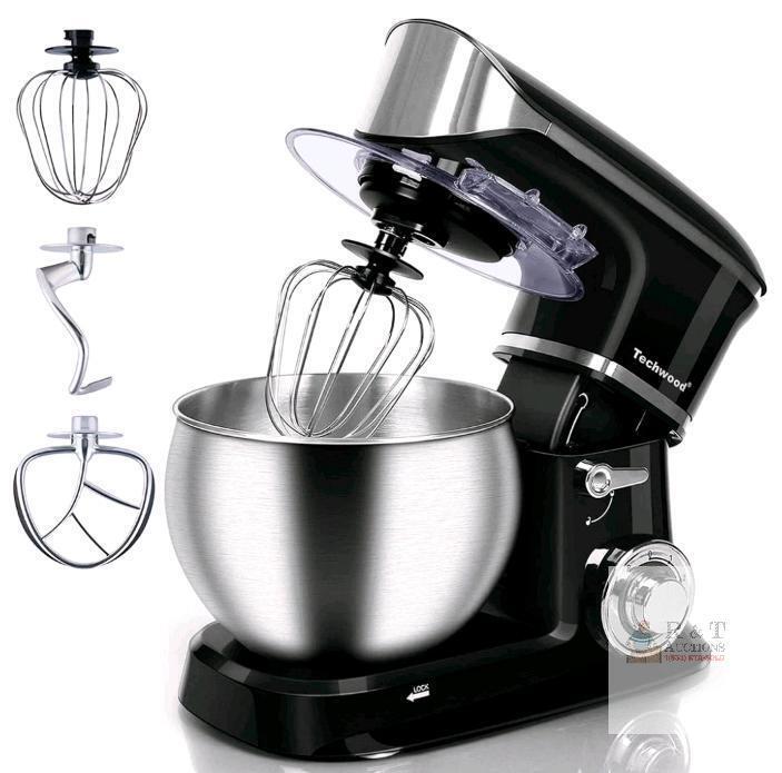 Techwood TWSC-263 Electric Stand Mixer, 6L Stainless Steel Bowl, 400W, 6 Speeds + Pulse