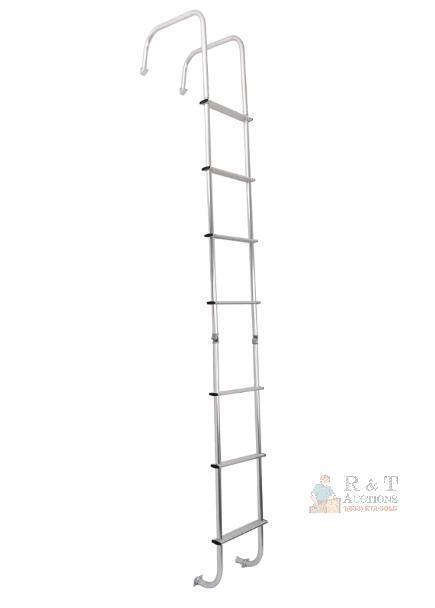 KUAFU Universal RV Aluminum Roof Ladder LYAM-483S, 102.2"x17.6", Adjustable 250lb Capacity