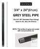 Set of 6 GeilSpace 3/4" x 24" Grey Steel Pipes, Threaded NPT Ends, Schedule 40, Rust Resistant
