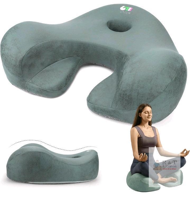 UTJZIB Ergonomic Meditation Cushion, Memory Foam, Dark Green, 23.6"x23.6"x8.7", Office/Home