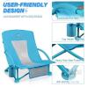 CAMPMOON Low Beach/Camping Chair with Cooler Bag, 350 lbs Capacity, Blue - 3