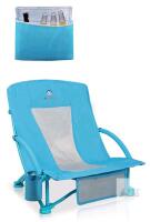 CAMPHILL Folding Beach Chair, 350 lbs Capacity, Cooler Bag, Cup Holder, Mesh Storage, Blue