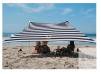 Neso Grande 9x9 FT UPF 50+ Stakeless Beach Sun Shade Tent, Black/White Stripe, Carry Bag Included