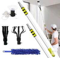 20FT Telescopic Bulb Changer Kit with Microfiber Duster and Multi-Type Attachments