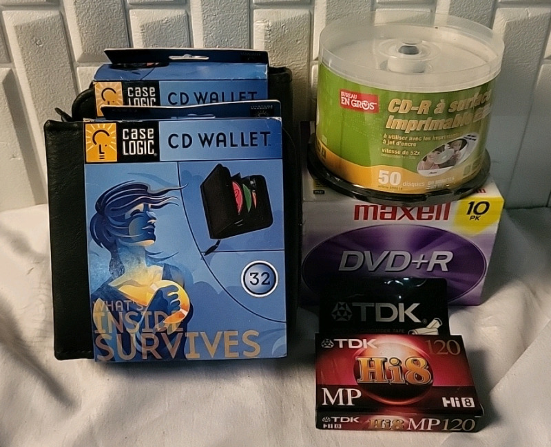 Lot of New Recording Media & 2 CD Wallets