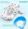 Foldable Baby Bath Tub Set, Temperature Display, Bath Cushion, Ear Cap, Blue/White, Box Included - 2