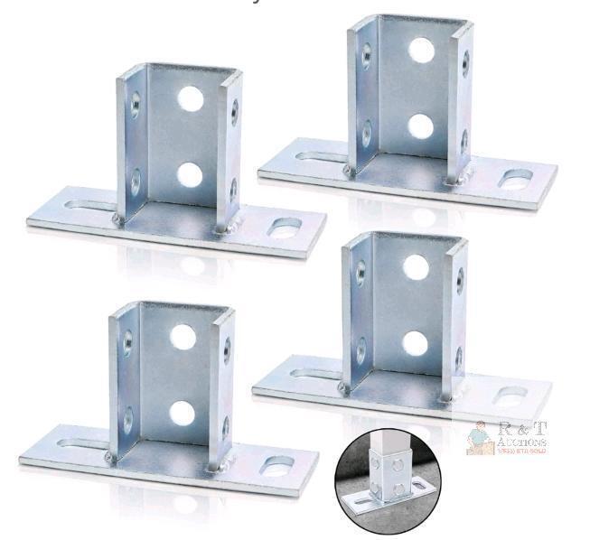 Galvanized Steel Post Base Brackets for 2" x 2" Posts, Set of 4