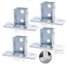 Galvanized Steel Post Base Brackets for 2" x 2" Posts, Set of 4
