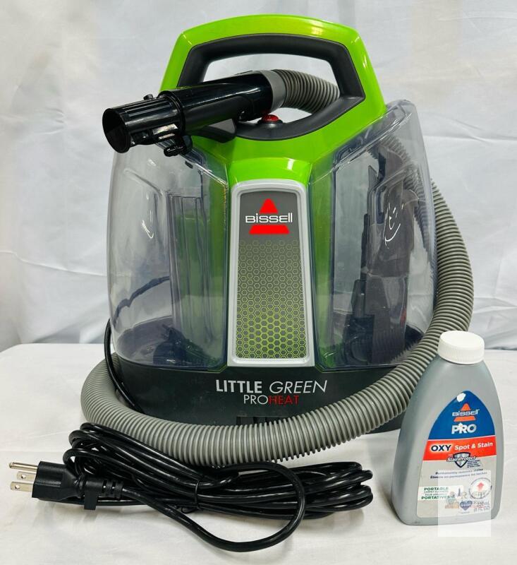 Bissell Little Green ProHeat 2513B Carpet & Upholstery Cleaner, Corded, 48oz Tanks, Original Box Some minor signs of use (see photos). Some fluid has been used, but most appears present. $169.99 retail.