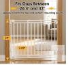 Patywaga SH21.002G Baby/Pet Safety Gate, New - White , 26.4" - 43.3" - 2