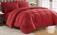 Solid Red Comforter Set with Quilted Pattern, Includes Comforter and 2 Pillow Shams As New , No Packaging . 88"&times;88" - 7pc. Set