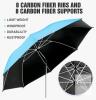 Clip-On Chair Umbrella, Carbon Fiber Ribs & Supports, Light Blue, 40&rdquo; Canopy, Wind & Rustproof - 3