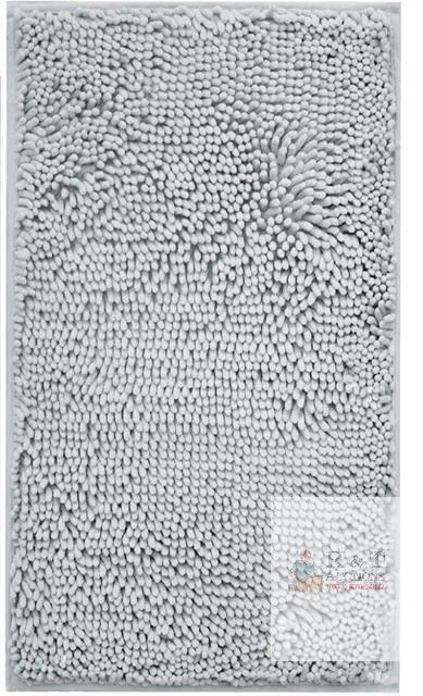Gray Ultra Soft Chenille Bath Mat, 32" x 24", High Pile, Non-Slip Backing