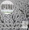 Gray Ultra Soft Chenille Bath Mat, 32" x 24", High Pile, Non-Slip Backing - 2