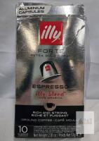 Illy Forte Extra Bold Roast Espresso Capsules, 10 Ct, 100% Arabica, Nespresso Compatible, 57g Box