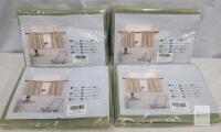 PICKLUC Sage Green Rod Pocket Valance 30"x30" 100% Polyester Panel, Set of 4, New in Package