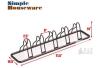 Simple Houseware 6-Bike Floor Rack, Steel Construction, 71.5" x 14.5" x 14", Bronze Finish- missing 2 bolts - 2