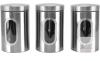 Topyond 3-Piece Stainless Steel Kitchen Canister Set with Transparent Windows and Airtight Lids
