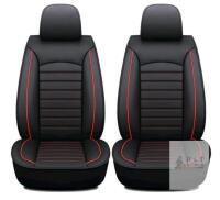 Premium Nappa Leather Front Seat Covers for Ford Explorer 1991&ndash;2026, Black with Red Accents
