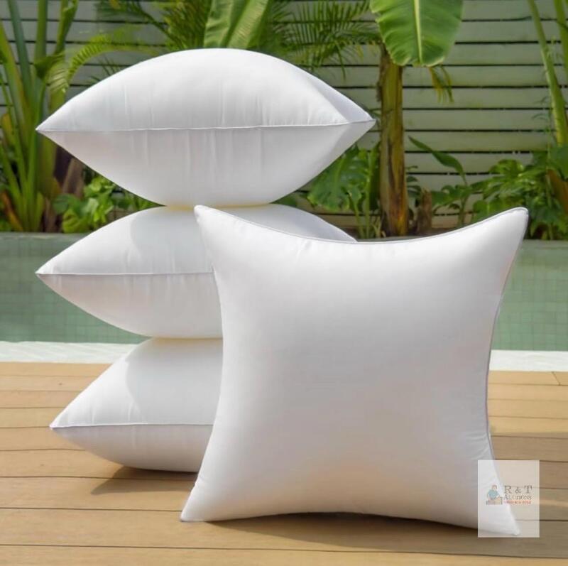 QSWRD 22x22 Waterproof Outdoor Pillow Inserts, Pack of 4, Hypoallergenic, Washable, White