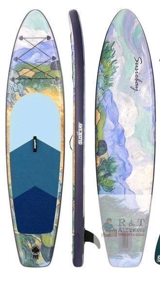 Susiebay 10'6" Inflatable Stand-Up Paddle Board SUP Kit, Impressionist Design, Pump & Paddle Untested - Stock photo used. Includes Board , Paddle & Pump 48 hour return if found with any inflating issues