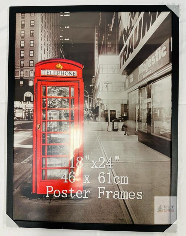 18" x 24" Black Poster Frame with Clear Acrylic Front and MDF Backing