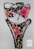 Leopard Floral Bikini Set S, Tie Top, High-Leg, Extra Black Bottom, 80% Polyamide/20% Elastane - 2