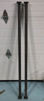 1.5" Square &times; 57.5" Long Metal Rails w/2.5" Flat Ends , Matching Pair