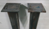 1.5" Square &times; 57.5" Long Metal Rails w/2.5" Flat Ends , Matching Pair - 3