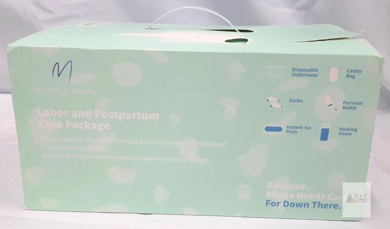 Mama & Wish 14-Piece Postpartum Care Kit with Peri Bottle, Witch Hazel Foam, and More
