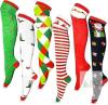 6 Pairs Christmas Socks For Women,Knee High Christmas Socks,Novetly Thigh High Socks For Xmas Gifts,Winter