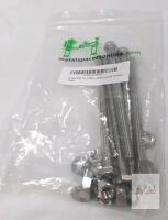 5/16"-18 x 5" 304 Stainless Steel Hex Bolts, Nuts & Washers Set, Fully Threaded, 5 Sets