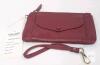 Yaluxe Genuine Leather Wristlet Wallet with RFID Protection, Maroon/Burgundy, Detachable Strap - 2