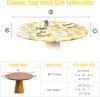 New Round Tablecloth with Elastic Edge, Waterproof Plastic Table Cover, Lemon Summer Table Cloth Fits Round Tables for Outdoor Dinner Kitchen Indoor Picnic (55"/140cm) - 2