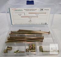 Metallixlity Barrel Nut and Flat Head Screw Kit, 24 pcs M6x120mm Steel w/ Hex Wrench