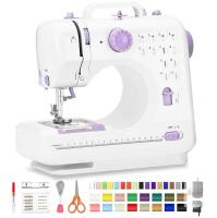 Compact 12-Stitch Sewing Machine with Accessories, Two-Speed, and LED Light
