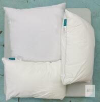Oubonun Standard Bed Pillows, 24x24" Feather Down & 16x24" Polyester Fill, OEKO-TEX Certified
