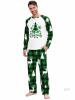 NEW Men&rsquo;s Medium Green Plaid Merry Christmas Pajama Set &ndash; Long Sleeve Top & Pants