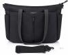 Black Tote/Diaper/Travel Bag with Dual Handles and Removable Shoulder Strap