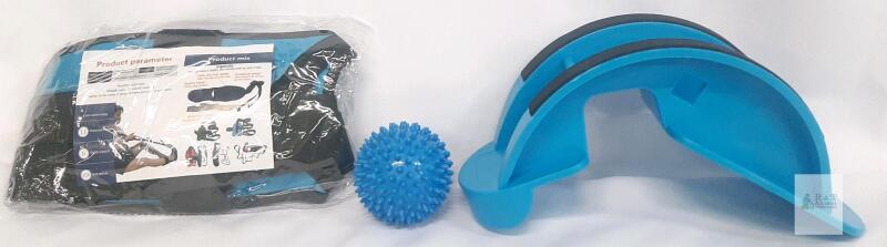 Adjustable Leg Stretching Kit with Slant Board, Tension Band, and Massage Ball