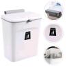 Wall-Mounted Hanging Trash Can, 2.4 Gal, Plastic, Flip Lid, 10"x6"x12" Compact Waste Bin - 3