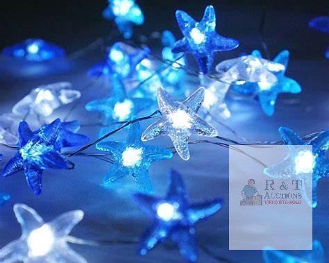 Battery Operated Star-Shaped LED String Lights, 20 LEDs, 6.5 ft, On/Off Switch, Clear Wire