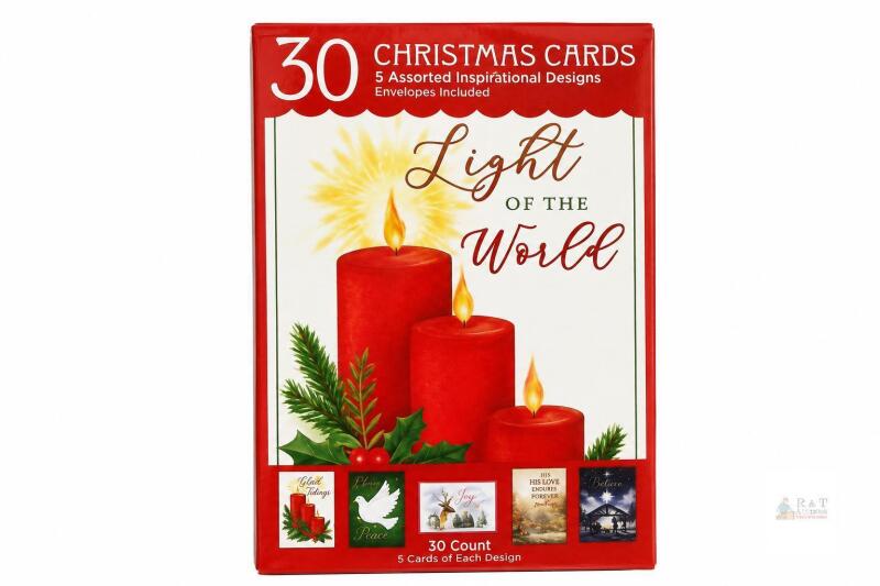 30-Piece Inspirational Christmas Greeting Card Set with Envelopes &ndash; 5 Assorted Designs