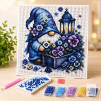 35 x 35 cm Gnome & Floral Diamond Painting Kit