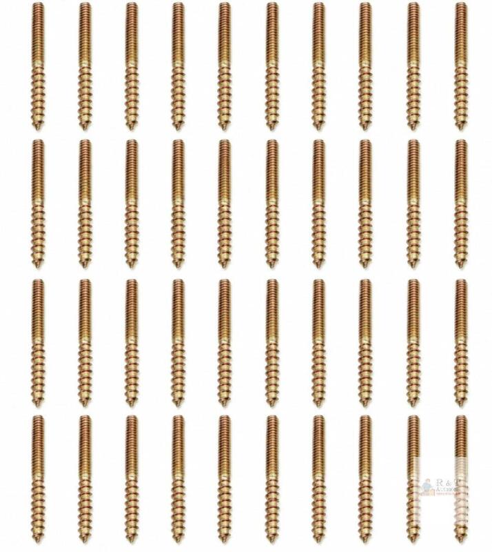 40-Piece 1/4"-20 x 2-1/4" Hanger Bolts / Double-Head Dowel Screws for Wood Furniture
