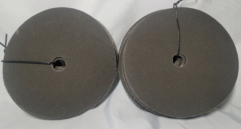 7" Diameter 50 Grit Sandpaper , 48 Sheets - New